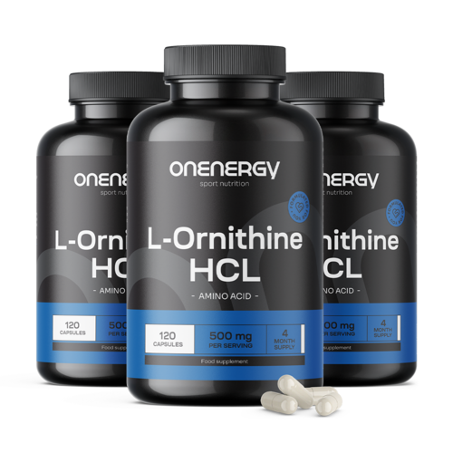 3x L-ornithine HCL 500 mg, totaal 360 capsules
