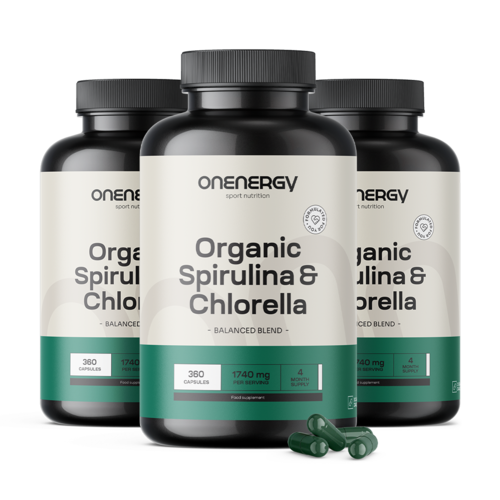 3x BIO Spirulina en chlorella, totaal 1080 capsules