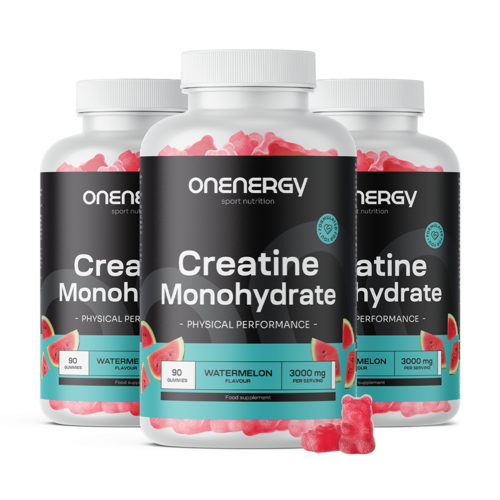 3x Creatine monohydraat 3000 mg – watermeloen, totaal 270 gummies