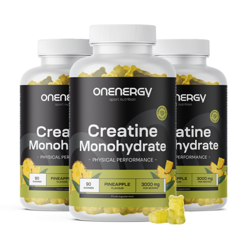 3x Creatine monohydraat 3000 mg – ananas, totaal 270 gummies