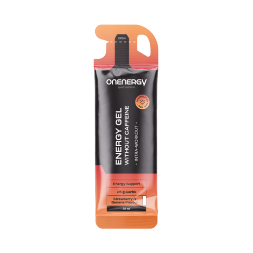 Energiegel zonder cafeïne – Aardbei en Banaan, 31 ml