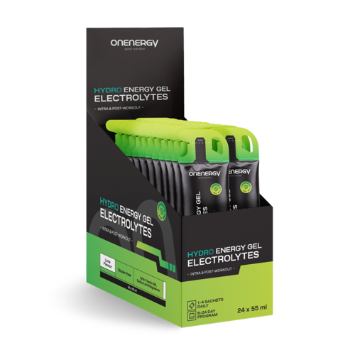Hydro-energiegel met elektrolyten – Limoen, 24 x 55 ml