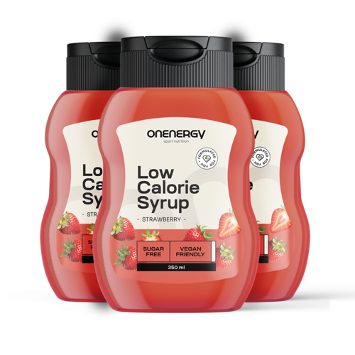 3x Caloriearme siroop met zoetstof – aardbei, totaal 1050 ml