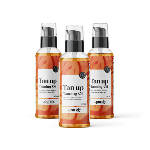3x Tan Up bruiningsolie, totaal 450 ml