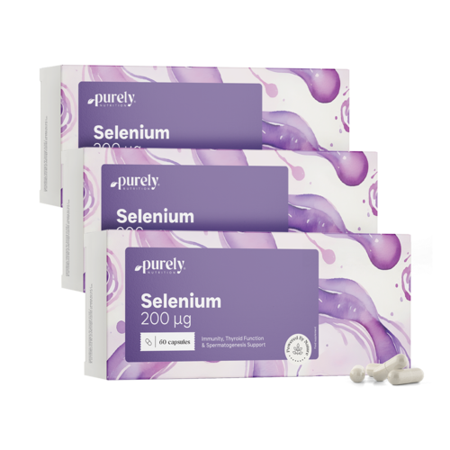 3x Seleen 200 µg, totaal 180 capsules