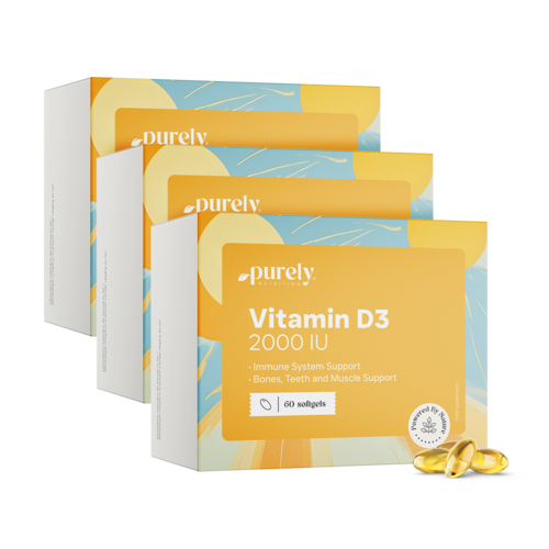 3x Vitamine D3 2000 IE, totaal 180 zachte capsules