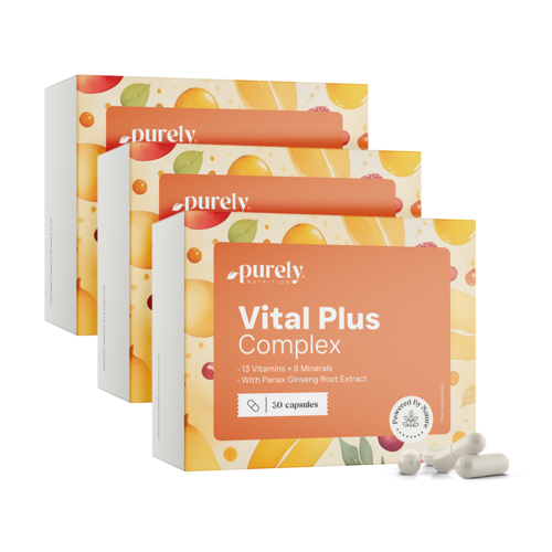 3x Vital Plus Complex – multivitaminen en mineralen met ginseng, totaal 90 capsules