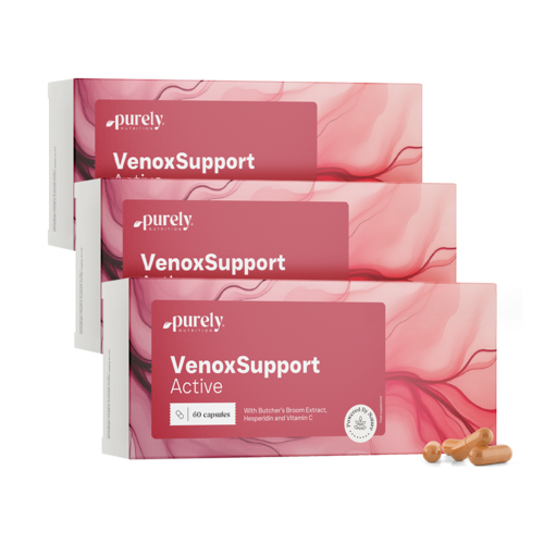3x VenoxSupport Active – voor vermoeide en zware benen, totaal 180 capsules