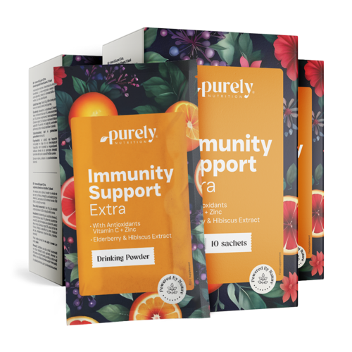 3x ImmunitySupport Extra – poederdrank, totaal 30 zakjes