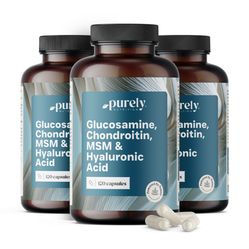 3x Glucosamine, chondroïtine, MSM en hyaluronzuur, totaal 360 capsules