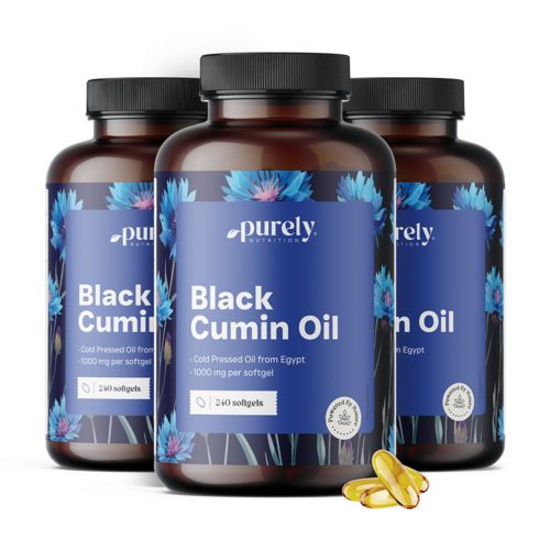 3x Zwarte komijnolie 1000 mg, totaal 720 zachte capsules
