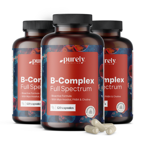 3x B-complex – volledig B-vitaminespectrum, totaal 360 capsules