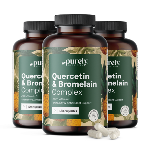3x Quercetine en bromelaïne – complex voor het immuunsysteem, totaal 360 capsules