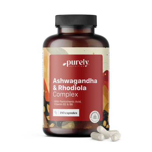 Ashwagandha en Rhodiola Rosea - complex voor lichamelijke en geestelijke prestaties, 180 capsules