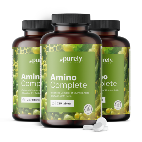 3x Amino Complete – uitgebalanceerd complex van 12 aminozuren, totaal 720 tabletten