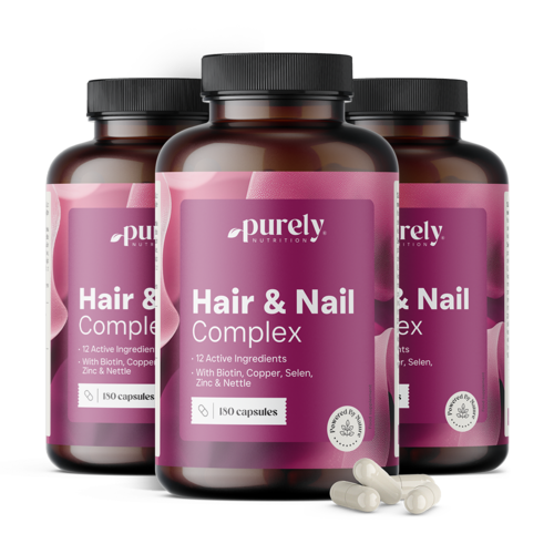 3x Hair & Nail Complex – vitamines en mineralen voor haar en nagels, totaal 540 capsules