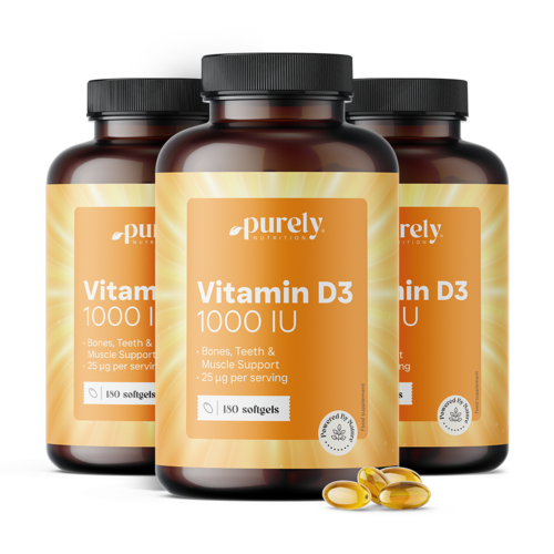 3x Vitamine D3 1000 IE, totaal 540 softgels