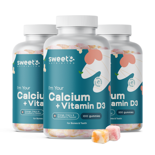 3x Calcium + vitamine D3, totaal 300 gummies