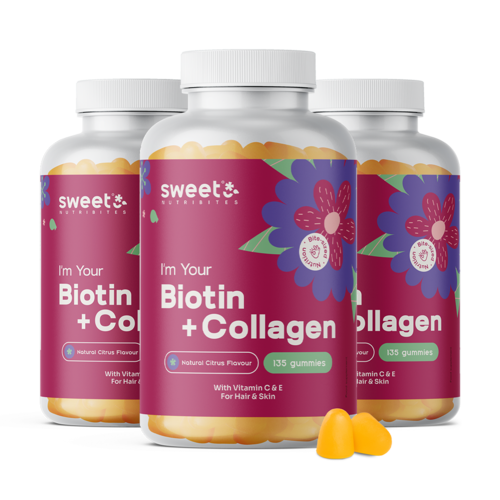 3x Biotine + collageen, totaal 405 gummies