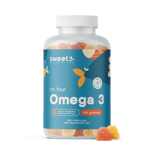 Omega-3 – met vitamine D3, E en A, 120 gummies