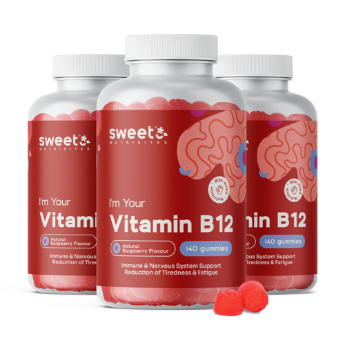 3x Vitamine B12 500 µg, totaal 420 gummies