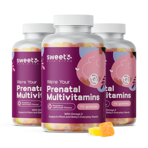 3x Prenatale multivitaminen + omega-3, totaal 270 gummies