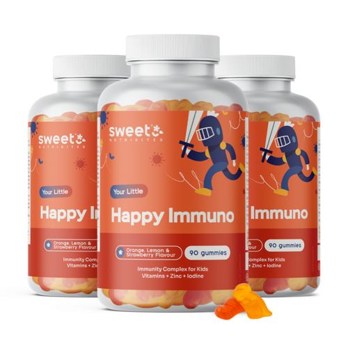 3x Happy Immuno – gummies voor kinderen voor het immuunsysteem, totaal 270 gummies